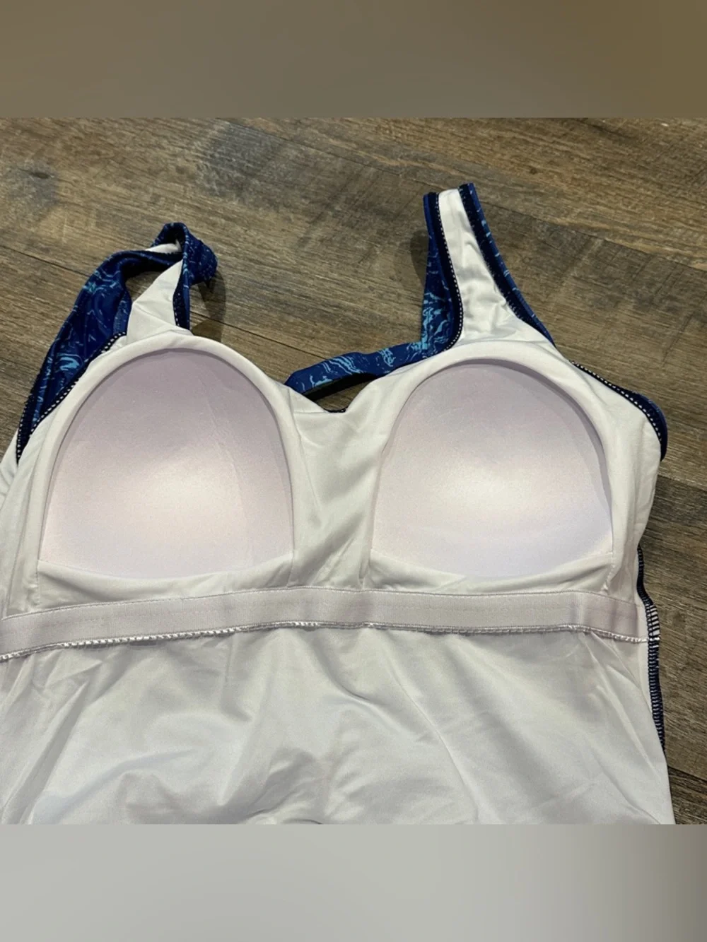 Blue Marble One-Piece Swimsuit Crisscross Back Large NWOT - Picture 11 of 13